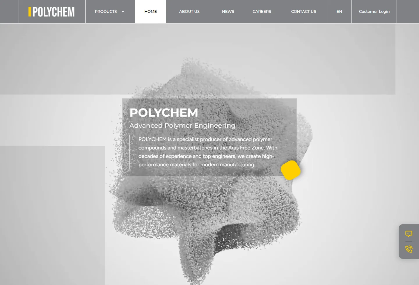 PolyChem MB website homepage interface screenshot